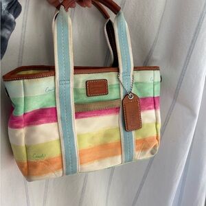 Coach summer tote Bag with Leather Accents